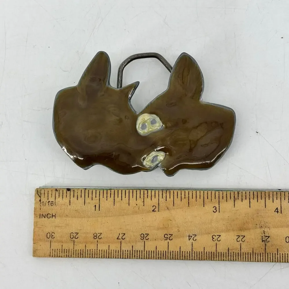 Vintage 1979 Pig Belt Buckle Great American Belt co Farm Cowboy